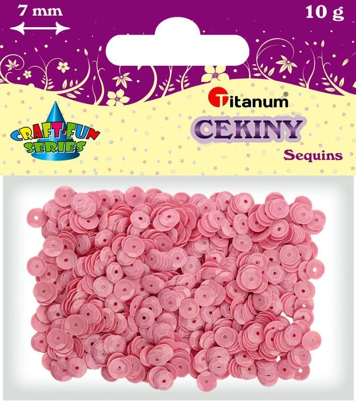 TITANUM Cekiny 7mm, 10g - pastelowy róż