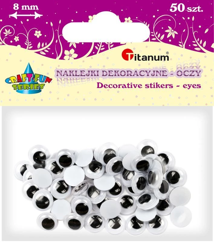 TITANUM Oczy samoprzylep. 8 mm - 50 szt.