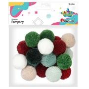 TITANUM POMPONY 3 CM 18 SZT - CIEMNY PASTEL