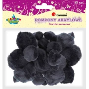 TITANUM POMPONY 45 szt. CZARNE