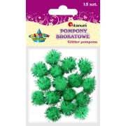 TITANUM POMPONY BROKATOWE 18MM ZIELONE
