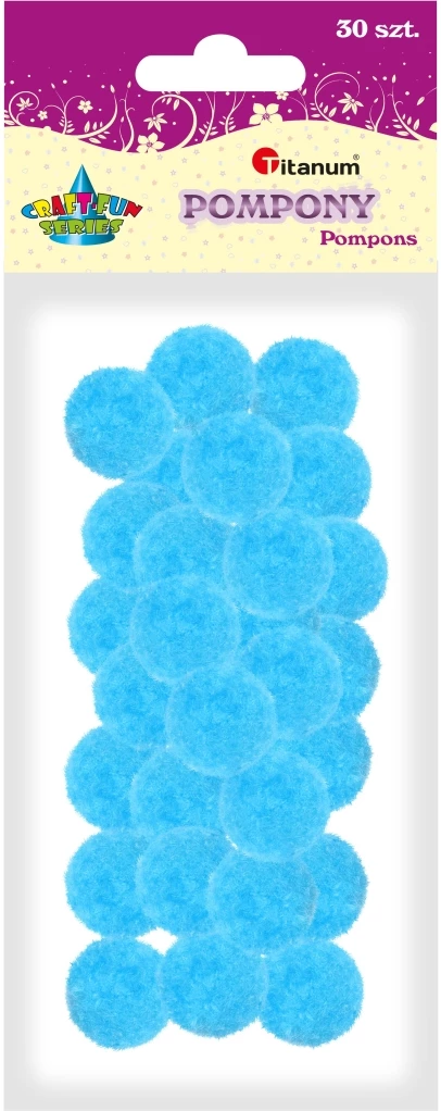 TITANUM Pompony niebieskie 25 mm