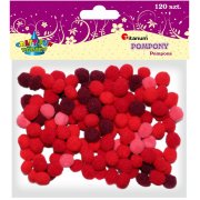 TITANUM POMPONY POLIESTROWE 120 SZT CZERWONE